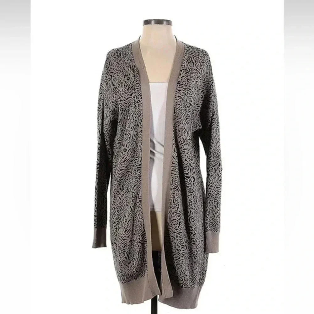 Anthropologie Sanctuary Long Sleeve Open Front Animal Print Cardigan Size S